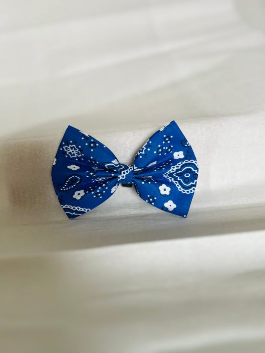Funky Paisley Dog Bow Tie - Blue
